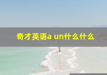 奇才英语a un什么什么